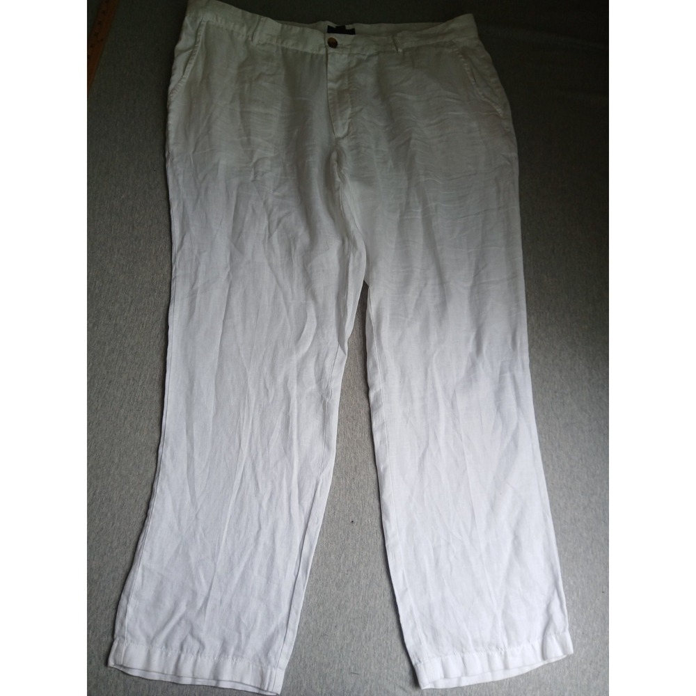 Charter Club Pants 40x32 Mens 100 Linen White Resort Beach Luxury Preppy